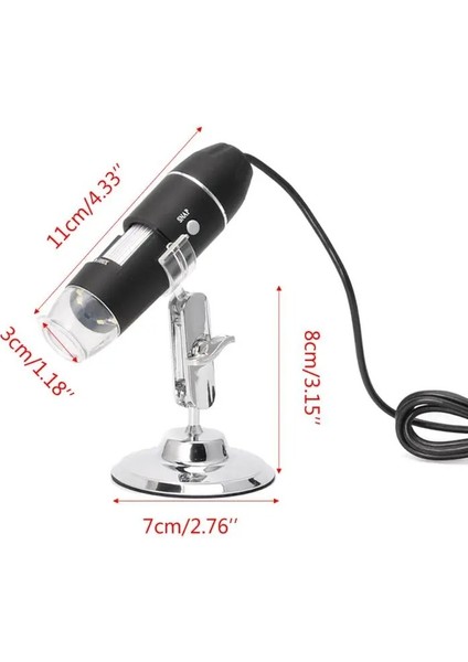 1600X Dijital Mikroskop USB LED Işıklı Telefon & Pc Uyumlu Büyüteç Yüksek Çözünürlük Micro Type-C