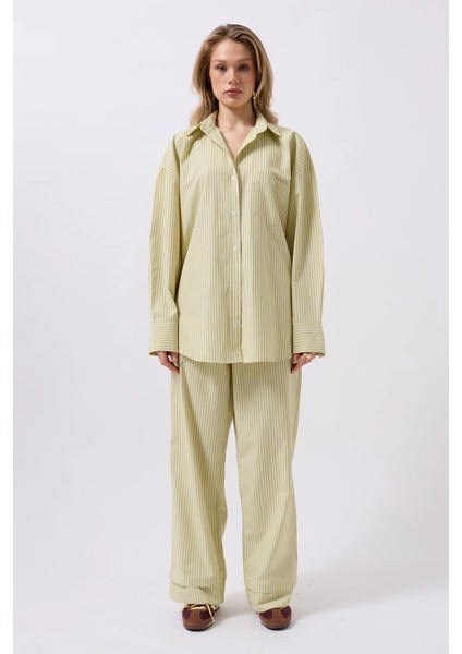 Çizgili Cep Detay Gömlek fiyatları