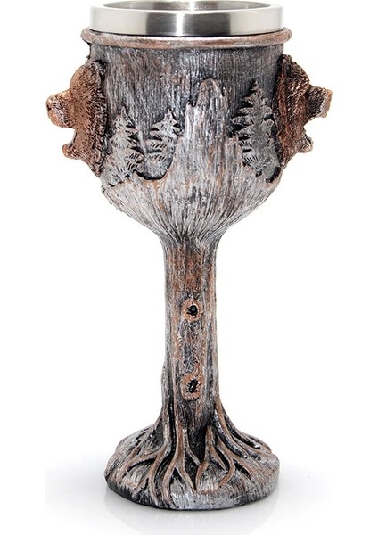 Ayı Tasarımlı Paslanmaz Çelik Kadeh Bardak