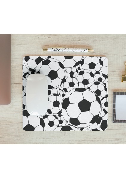 Futbol Temalı 2 Kaymaz Tabanlı Likralı Kumaş Futbol Topu Desenli Hediyelik Baskılı Mouse Pad fiyatları