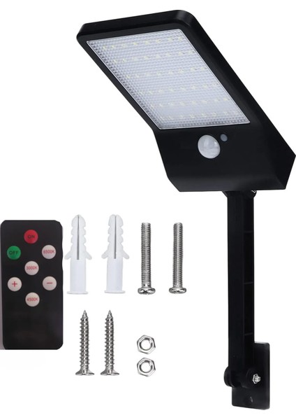 36 Ledli Solar Güneş Enerjili 3 Modlu Uzaktan Kumandalı Hareket Sensörlü Bahçe Aydınlatma Lambası