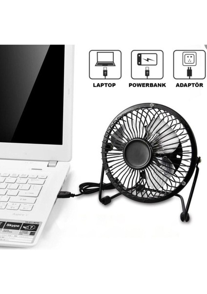 Mini USB Fan, Taşınabilir, Metal Pervane, Masaüstü Vantilatör, Kompakt ve Hafif Turuncu fiyatları
