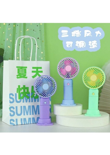 Renkli Mini Taşınabilir El Fan, Şarjlı ve Standlı, Günlük Kullanım Için Ideal modelleri