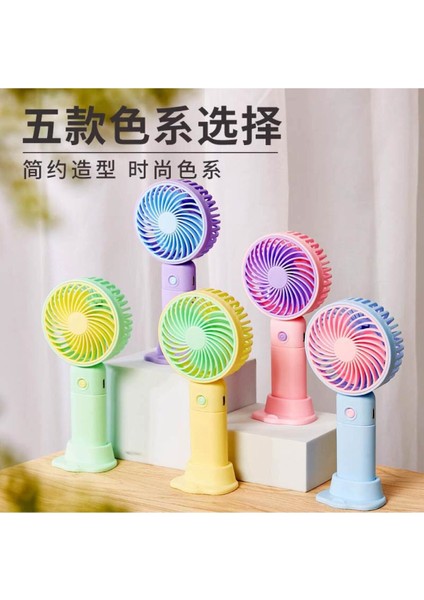 Renkli Mini Taşınabilir El Fan, Şarjlı ve Standlı, Günlük Kullanım Için Ideal indirimleri