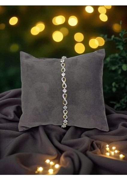 925 Ayar Gümüş Taşlı Sonsuzluk Bileklik – Gold ve Gümüş Renkli Zarif Tasarım modelleri