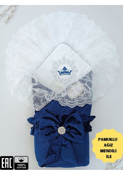 Kadife Kız Bebek Battaniyesi Dantelli Kundak Hastane Çıkışı Yenidoğan %100 Doğal Pamuktan Hediyelik KND45263
