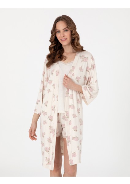 Kadın Krem 3'lü Pijama Takımı 50318989-VR071 modelleri