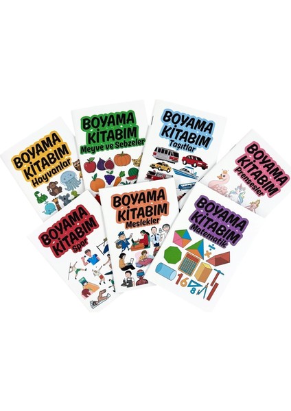 7 Adet Seyahat Boy Boyama Kitabı (140X100 Mm)