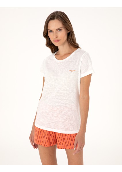Kadın Beyaz Kısakollu Şort Pijama Takımı 50319057-VR013 modelleri