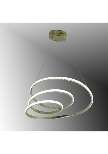 TT301-FSR Tt Aydınlatma Yay Modeli Fransız Sarısı Kaplama LED Avize