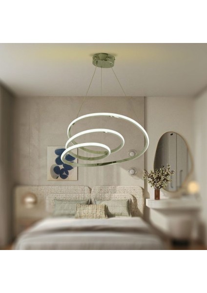 TT301-FSR Tt Aydınlatma Yay Modeli Fransız Sarısı Kaplama LED Avize fiyatları