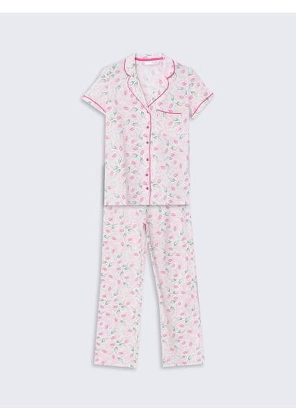 Yeni Sezon Gomlek Yaka Cicekli Kadin Pijama Takim - S5JJ14Z8 indirimleri