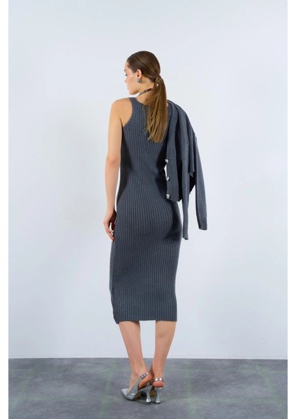 Fitilli Elbise Hırkalı Takım - Füme fiyatları