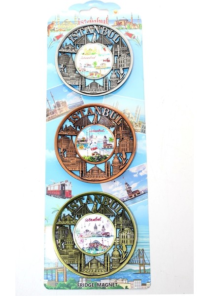 Istanbul Temalı Metal Magnet 3'lü Set Model 2