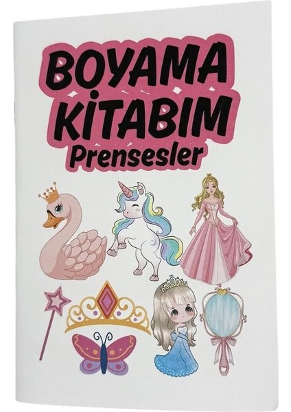 Prensesler Temalı Seyahat Boy Boyama Kitabı (140X100 Mm)