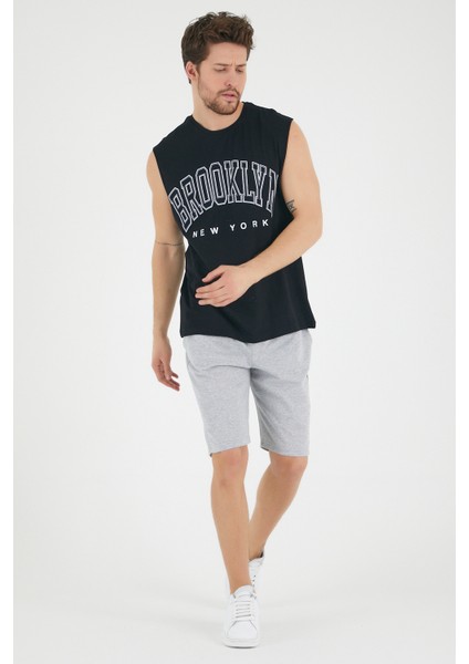 Süperlife Erkek Bisiklet Yaka Regular Fit Brooklyn Baskılı Tişört SPR22TS116