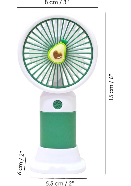 Avokado Figürlü Şarjlı El Fanı - Standlı Taşınabilir Şarj Edilebilir Soğutucu Mini Masa Fanı Yeşil fiyatları