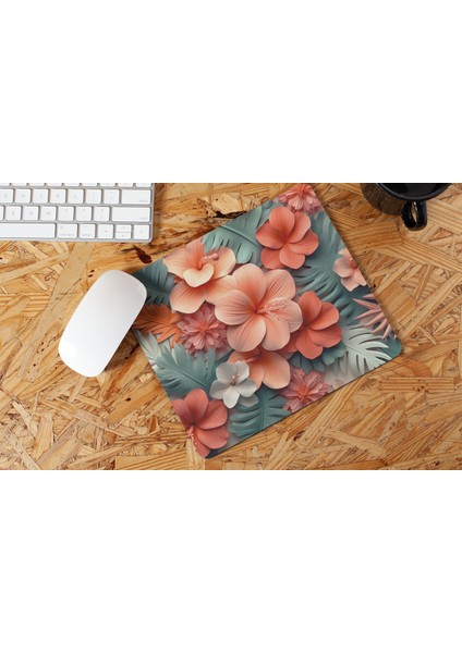 Tropik Çiçek Desenli Renkli Estetik Kaymaz Tabanlı Ofis Hediyelik Ürün Mouse Pad fiyatları