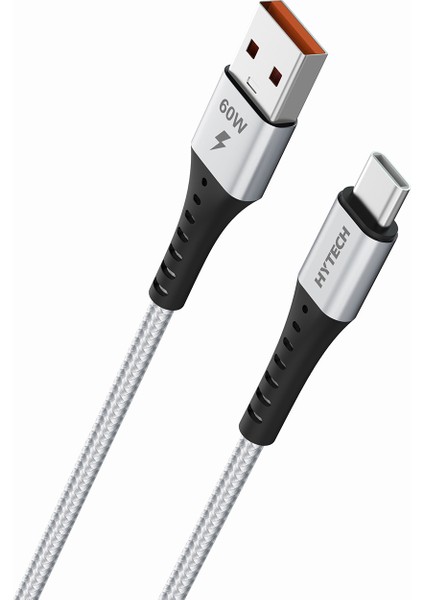 HY-X431 1m 3A Type-C Örgülü Silver Gri Data + Şarj Kablosu fiyatları