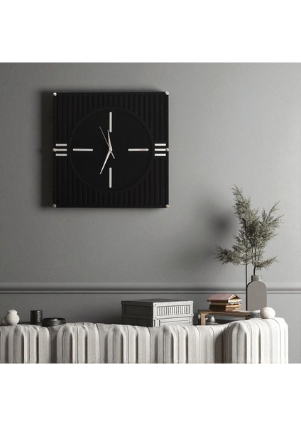 40X40 cm Modern Siyah Ahşap Duvar Saati – Sessiz Akar Mekanizmalı Şık Tasarım fiyatları