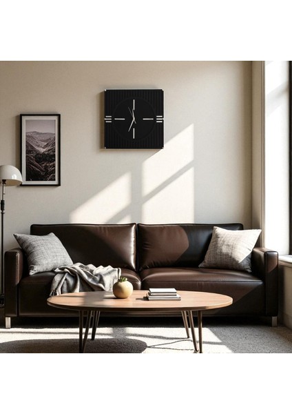 40X40 cm Modern Siyah Ahşap Duvar Saati – Sessiz Akar Mekanizmalı Şık Tasarım modelleri