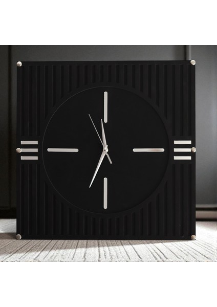 40X40 cm Modern Siyah Ahşap Duvar Saati – Sessiz Akar Mekanizmalı Şık Tasarım fırsatları