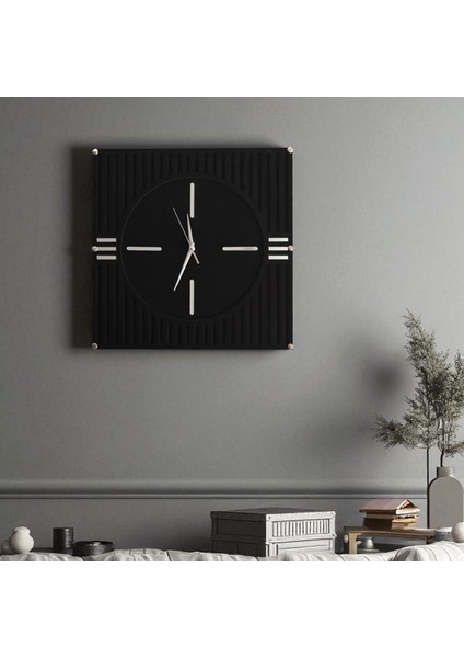40X40 cm Modern Siyah Ahşap Duvar Saati – Sessiz Akar Mekanizmalı Şık Tasarım indirimleri