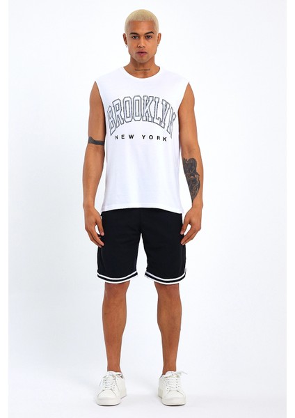 Süperlife Erkek Bisiklet Yaka Regular Fit Brooklyn Baskılı Tişört SPR22TS116