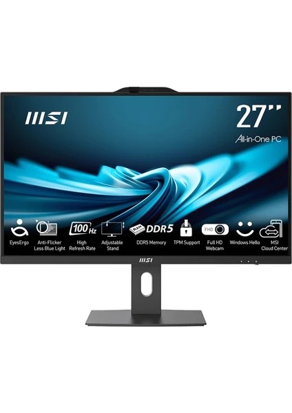 Msı Pro AP272P I3-14100 14M-841XEU-43 24GB 512GB UHD Graphics 730 W11PRO 27" Full Hd All In One Pc & 14M841XEUK43