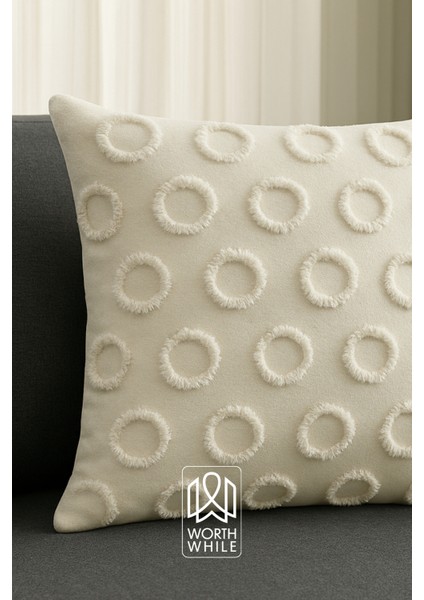 Nova Şönil Kırlent Kılıfı – Ekru 43X43 cm (30X50 – 40X60 Ölçü Seçenekli) fiyatları