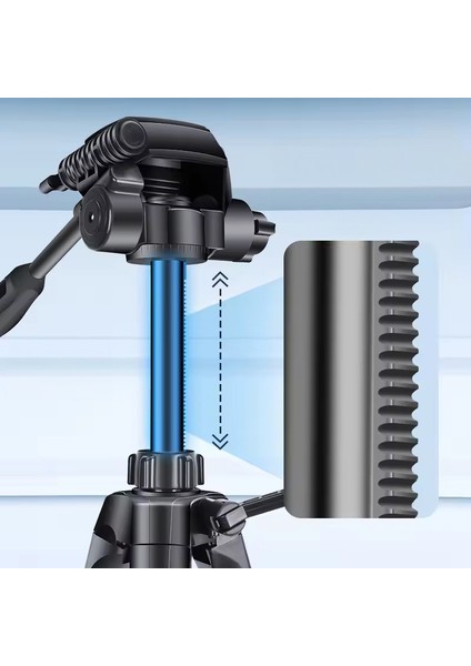 Profesyonel Alüminyum Tripod 360° Ayarlanılabilir Panoramik Başlık Su Terazili Telefon Tutucu 175CM