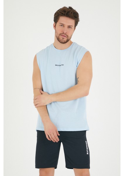 Süperlife Erkek Bisiklet Yaka Regular Fit Brooklyn Baskılı Tişört SPR22TS122