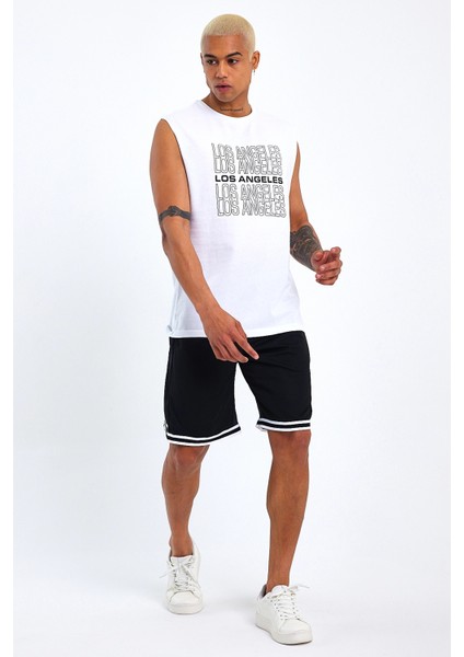 Süperlife Erkek Bisiklet Yaka Regular Fit Los Angeles Baskılı Tişort SPR22TS123 modelleri