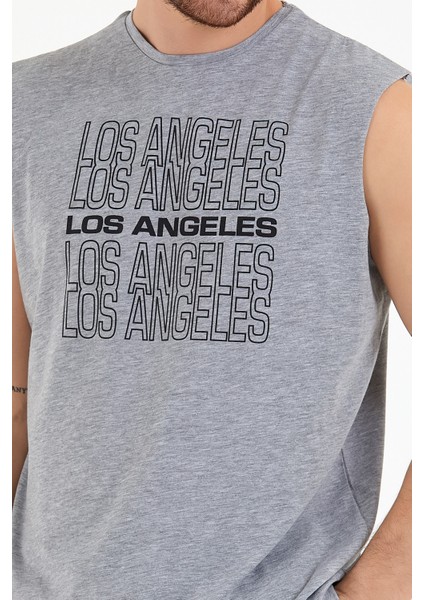 Süperlife Erkek Bisiklet Yaka Regular Fit Los Angeles Baskılı Tişort SPR22TS123 modelleri