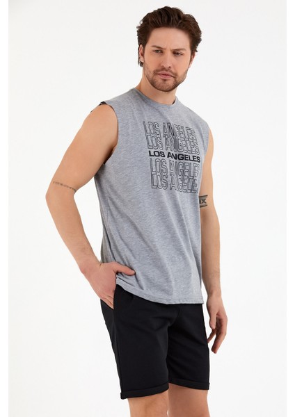 Süperlife Erkek Bisiklet Yaka Regular Fit Los Angeles Baskılı Tişort SPR22TS123 fırsatları