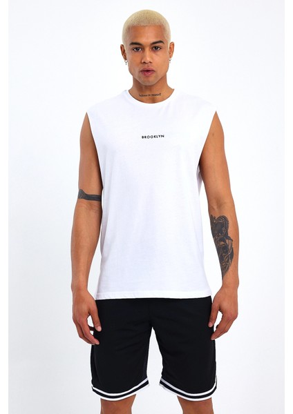 Süperlife Erkek Bisiklet Yaka Regular Fit Brooklyn Baskılı Tişört SPR22TS122