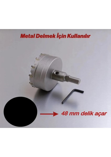 Tct Metal Delme Panç 48 mm Metal Demir Testeresi Açma Delik Adaptörlü fiyatları
