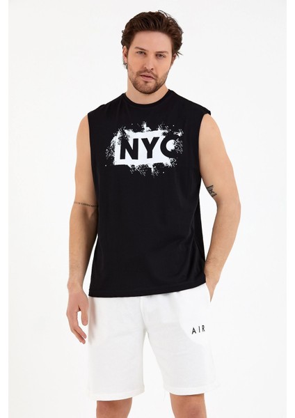 Süperlife Erkek Bisiklet Yaka Regular Fit Nyc Baskılı Tişort SPR22TS124