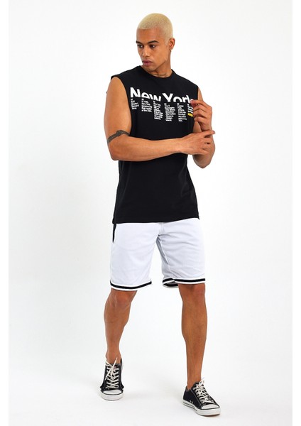 Süperlife Erkek Bisiklet Yaka Regular Fit New York Baskılı Tişort SPR22TS125