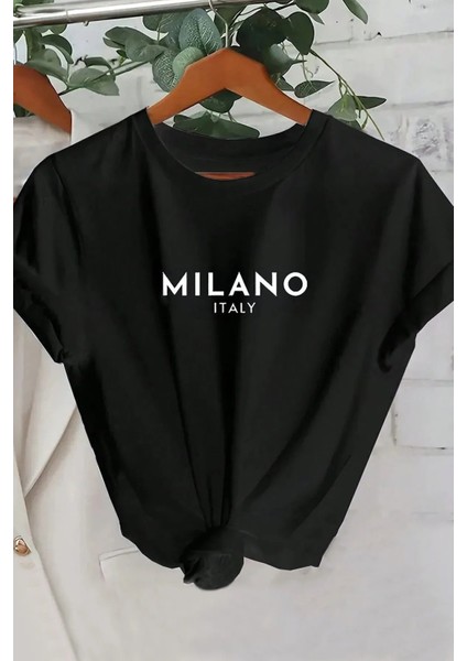 Unisex Milano Italy Baskılı T-Shirt