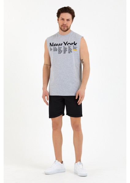 Süperlife Erkek Bisiklet Yaka Regular Fit New York Baskılı Tişort SPR22TS125