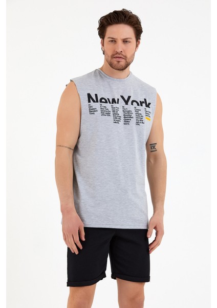 Süperlife Erkek Bisiklet Yaka Regular Fit New York Baskılı Tişort SPR22TS125 modelleri