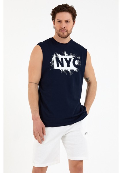 Süperlife Erkek Bisiklet Yaka Regular Fit Nyc Baskılı Tişort SPR22TS124 modelleri