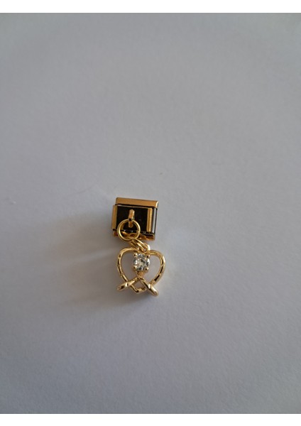 Badelis Çelik Gold Taşlı Kalp Charm fiyatları