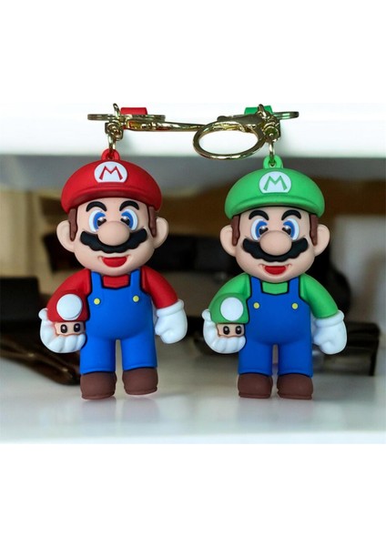 Mario ve Luigi Figürlü Anahtarlık ve Çanta Süsü