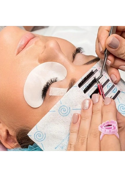 Ipek Kirpik Volume Yapıştırıcı Yüzüğü Nail Art Yüzük 100LÜ modelleri