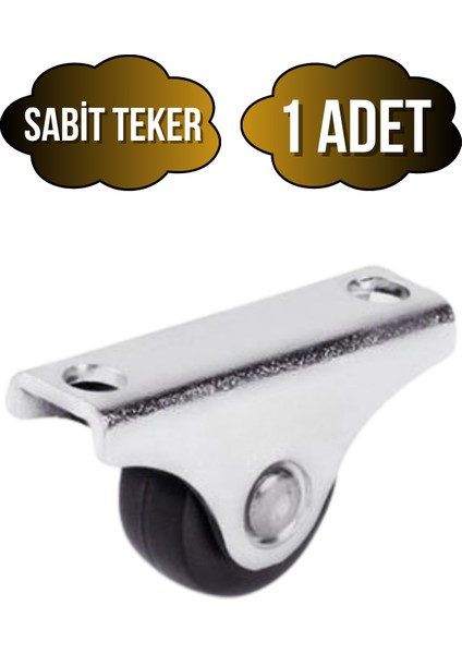 Sabit Tabanlı Masa Tekeri Sehpa ve Dolap Tekeri(Teker ÇAPI:17MM YÜKSEKLIK:20MM)(KROM-SİYAH)