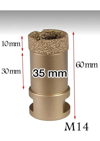 M14 Vakumlu Mermer Granit Seramik Delme Panç 35 mm fiyatları