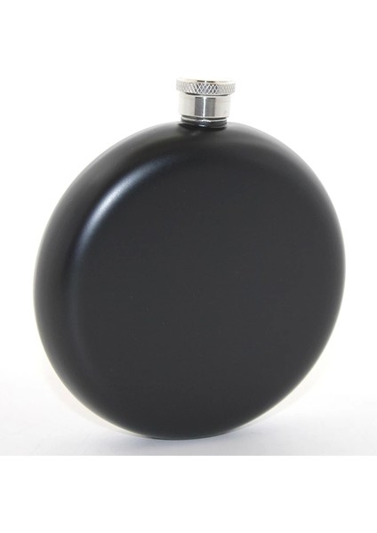 Paslanmaz Çelik Yuvarlak 8 Oz Tekli Matara Siyah Renk
