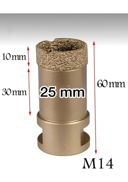M14 Vakumlu Mermer Granit Seramik Delme Panç 25 mm fiyatları